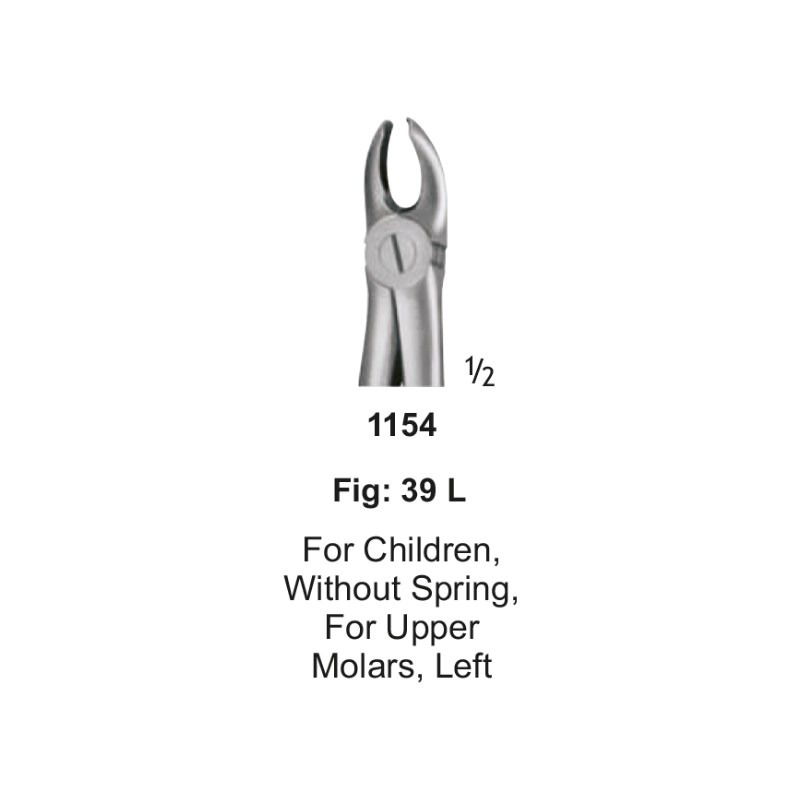 TOOTH FORCEPS, FOR CHILDREN, without spring, for upper molar left, FIG. 39 L