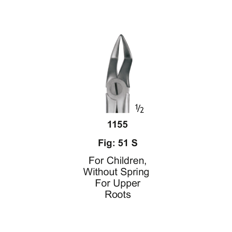 TOOTH FORCEPS, FOR CHILDREN, without spring, for upper roots, FIG. 51 s
