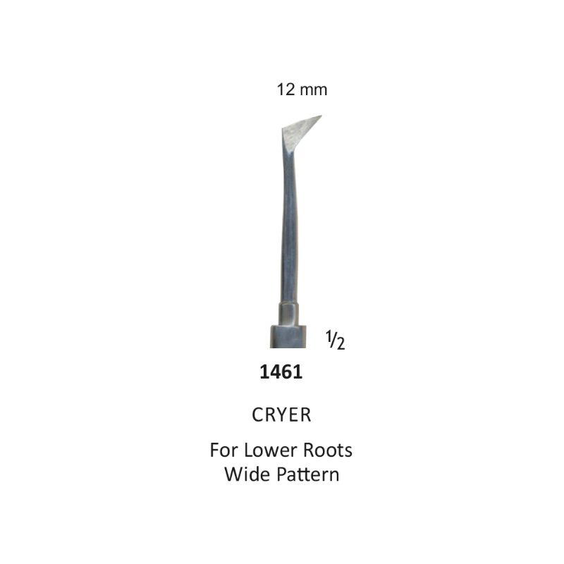Tooth Elevator, CRYER For Lower Roots Wide Pettern, left, 12mm