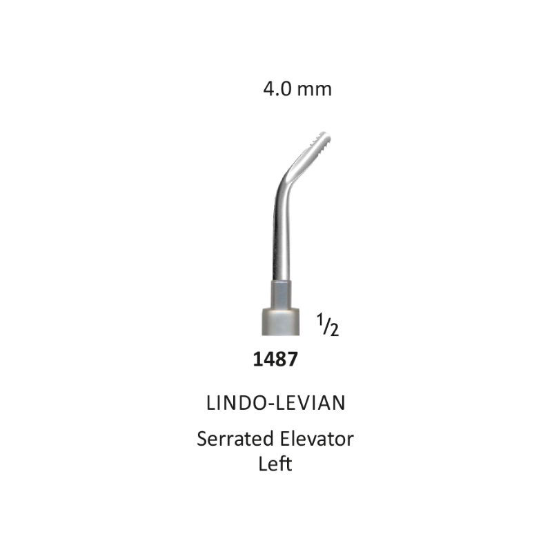 Tooth Elevator, Lindo-levian Serrated, 4 mm - Left