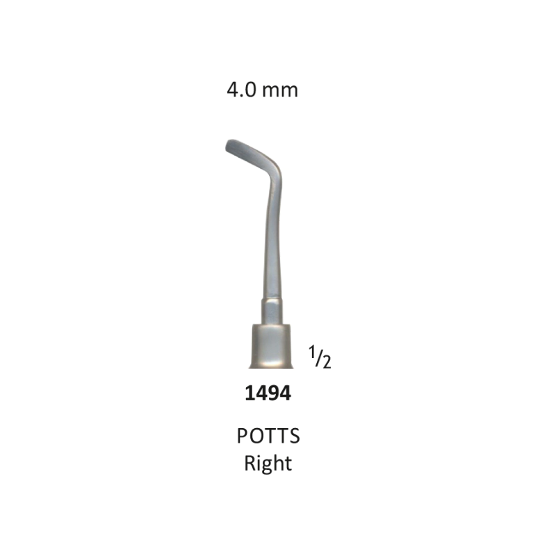 Tooth Elevator, Potts 4 mm Right