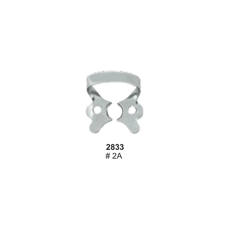 Rubber Dam Clamp, # 2A, flat Jaws for larger permolars