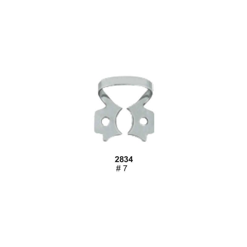 Rubber Dam Clamp, # 7, Flat jaws. High bow.