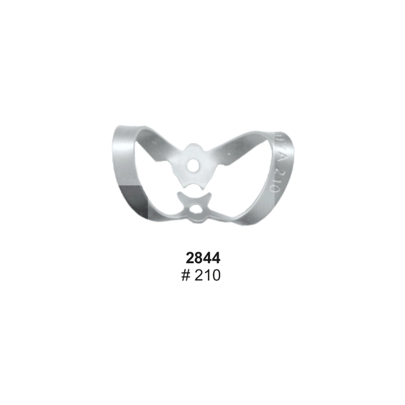 Rubber Dam Clamp, # 210, For labial caries on upper & lower central and canines