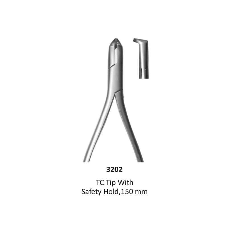 Orthodontic Cutter, Distal End Cutter, TC, with Safety Hold 15 cm.