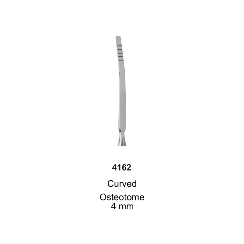 OSTEOTOME, curved, 4 mm, marking 7-10-13-15-18 mm