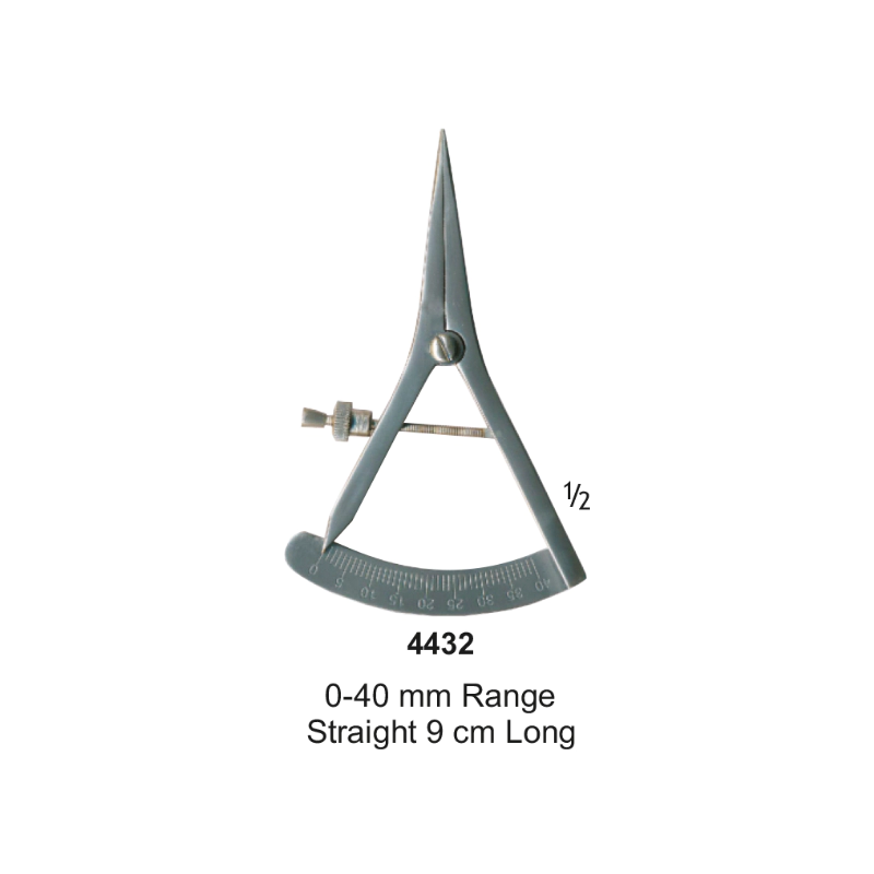 Castroviejo Caliper, 0-40 mm Range, Straight 9 cm Long