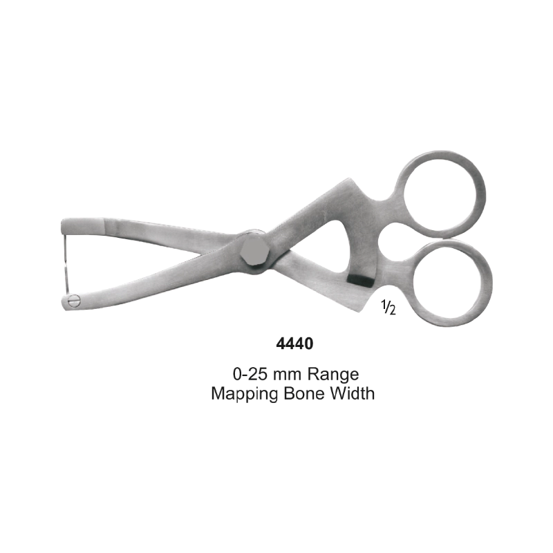 Ridge mapping caliper, 0-25 mm range, For Mapping Bone Width