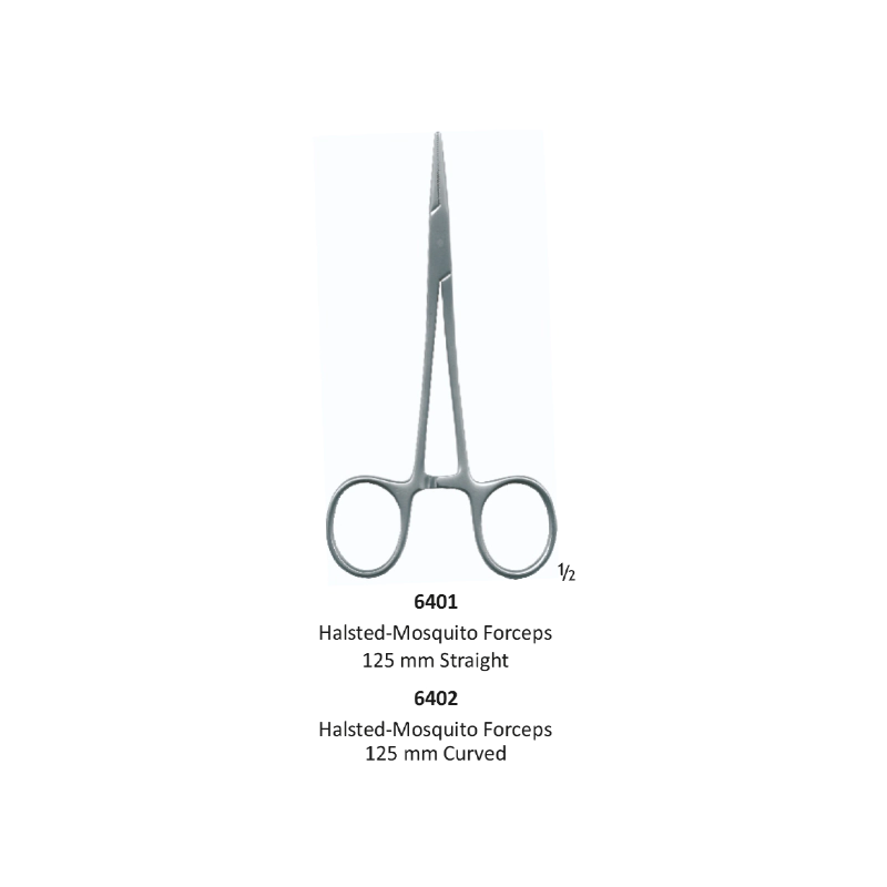 Hemostatic Forceps, Halsted-Mosquito Straight, 12.5 cm