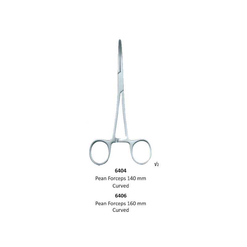 Hemostatic Forceps, Pean Curved, 16 cm