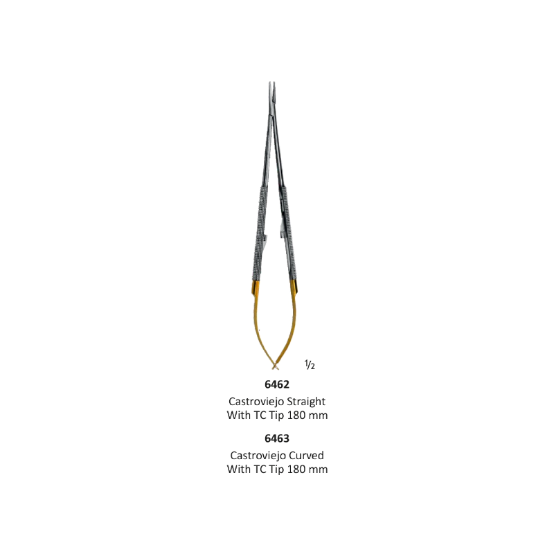 Needle Holder, CASTOVIJO Curved, 18 cm, TC