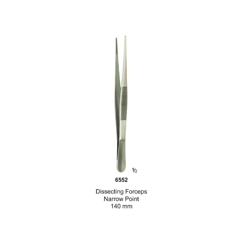 Dissecting forceps, 14 cm, Narrow point