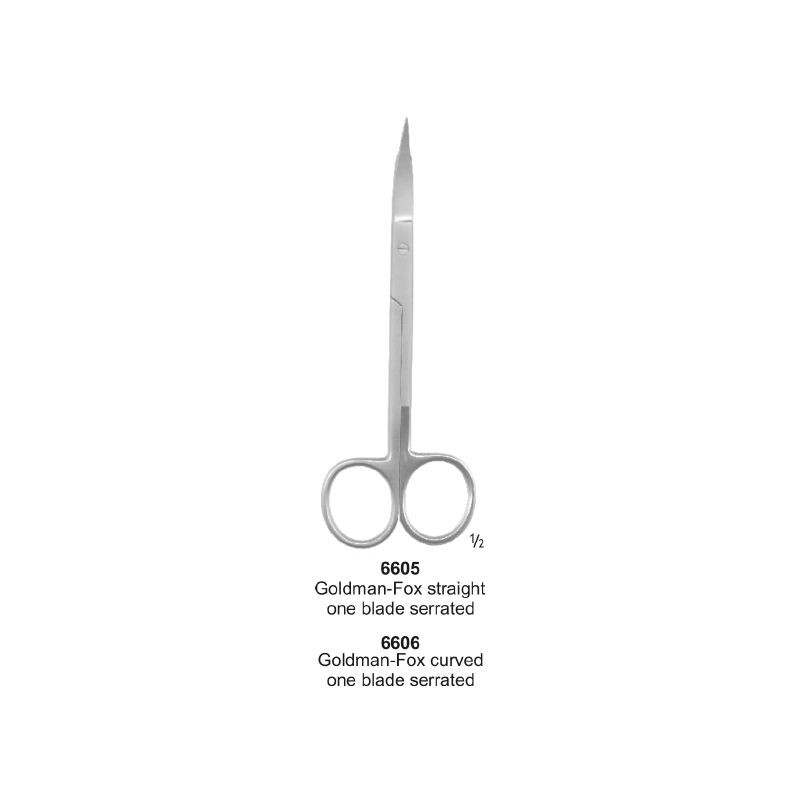 SCISSOR, Goldman-Fox Curved, One Blade Serrated