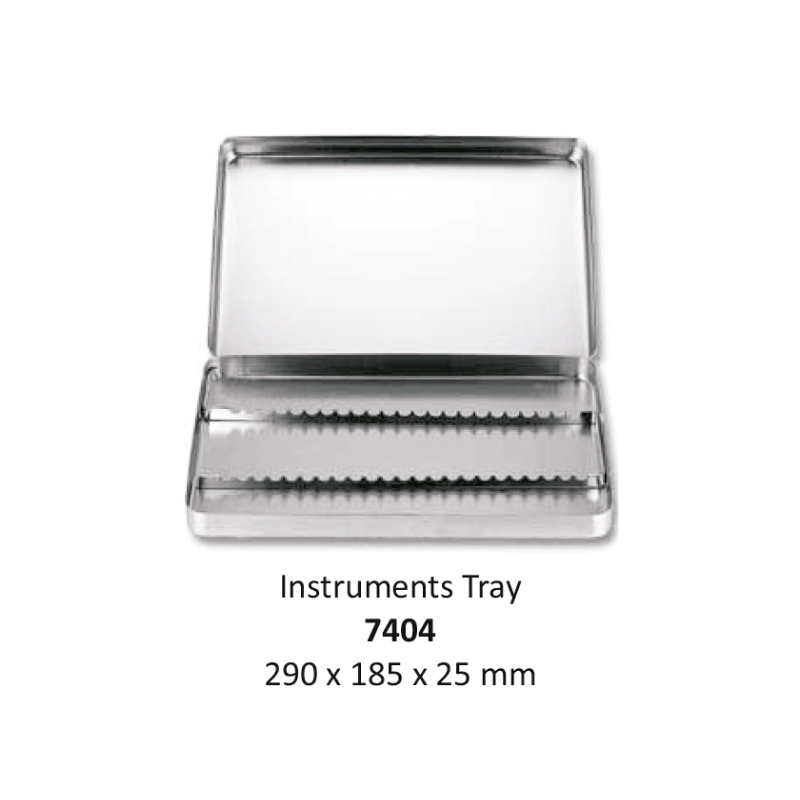 Instruments Tray, With Cap + Rack (SOLID) 290 x 185 x 50 mm