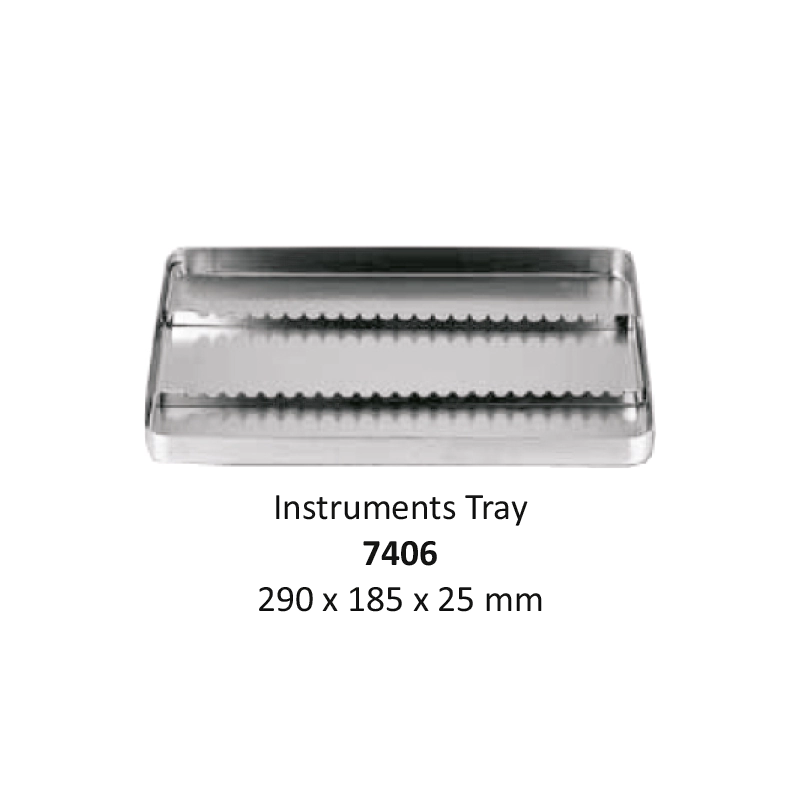 Instruments Tray, With Rack (SOLID ) 290 x 185 x 25 mm